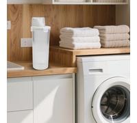 Vasiumic Boîte de rangement de grande capacité pour détergent avec couvercle, récipient transparent pour linge, poudre, savon, économie d'espace, pot de cuisine et de salle de bain, 1800 ml