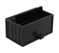 Vasiumic Boîte de rangement murale pour clés de voiture avec porte de garage qui s'ouvre, porte-clés en matériau ABS pour organisation d'entrée, présentoir compact et peu encombrant (noir)