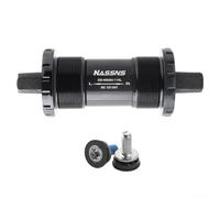 Vasiumic Boîtier de pédalier pour vélo de montagne et vélo électrique, boîtier inférieur carré en alliage de 110 à 126 mm compatible avec cadre, noir (110 mm)