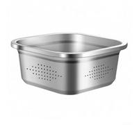 Vasiumic Bol carré simple mais efficace fabriqué à partir d'acier inoxydable qui s'adapte parfaitement à n'importe quel flux de travail de cuisine sans compromis (lavabo de 24 cm)