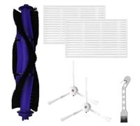 Vasiumic Brosse principale, brosses latérales et filtre pour aspirateur Narwal pour robot Freo S - Rouleau en nylon + 2 brosses latérales + pour filtre HEPA - Kit de pièces de rechange