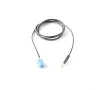 Vasiumic - Câble d'entrée audio auxiliaire stéréo de voiture compatible - Adaptateur 3,5 mm vers mini ISO 8 broches pour radios de rechange 150 cm plaqué or pour jack noir ABS