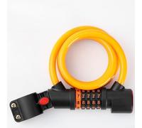 Vasiumic Combinaison à 5 chiffres pour antivol de vélo avec feu arrière intégré pour la sécurité de nuit, câble en acier de 12 mm avec revêtement en PVC, rechargeable via USB-C pour support (orange)