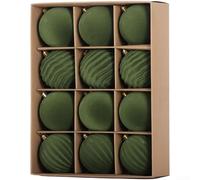 Vasiumic Décorations de sapin de Noël de 6 cm à faire soi-même en rouge vin, vert armée et café pour décoration d'intérieur saisonnière et arrangements créatifs festifs (C)
