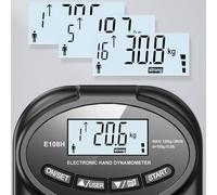 Vasiumic Dynamomètre électronique rechargeable avec écran LCD, 120 kg pour fitness, escalade, salle de sport à domicile (noir)