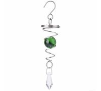 Vasiumic Éolienne en spirale avec boule, décoration de jardin en acier 304, décoration réfléchissante à suspendre pour terrasse, cour, pelouse, extérieur, blanc (vert)