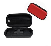 Vasiumic Étui portable professionnel pour pointe en acier souple - Sac de voyage bleu avec espace pour tiges de vol, accessoires de pointes de vol, pochette de transport compacte (rouge)