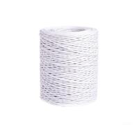 Vasiumic Fil floral enveloppé de papier 2 mm x 200 m, fil de fer naturel pour loisirs créatifs, couronnes de mariage, nouage de jardinage, blanc, marron, vert (blanc)