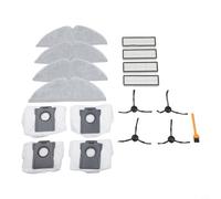 Vasiumic Filtre de rechange, chiffon de nettoyage, sac à poussière et brosse latérale pour aspirateur robot Dream D20 Plus, lot de 4 pièces, microfibre + nylon + Fa non tissé