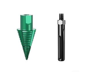 Vasiumic Foret à bois de chauffage pour SDS Max Shank, changement rapide amovible, cône de fendage de bûches, marteau perforateur à bois en acier au carbone, vert (avec )