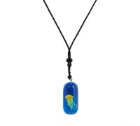 Vasiumic Glom-in-the-Dark Collier Pendentif Méduse pour Plongeurs Lumineux Vie Marine Accessoire de Mode avec Cordon Réglable Résine Brillante dans le (Jaune)