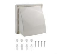 Vasiumic Grille d'aération murale extérieure résistante aux intempéries avec valve intégrée, grille de sortie d'air pour cuisine, toilettes, salle de bain, hotte d'aération compatible avec conduits
