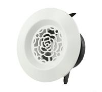 Vasiumic Grille de ventilation ronde en ABS en forme de fleur blanche avec maille, pour murs, plafonds, conduit de sortie pour maison, cuisine, salle de bain (75 mm)