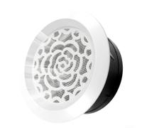 Vasiumic Grille de ventilation ronde en ABS en forme de fleur blanche avec maille, pour murs, plafonds, conduit de sortie pour maison, cuisine, salle de bain (100 mm)