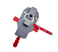Vasiumic Guide de perçage 2 en 1 35 mm avec pince rapide pour un montage précis de porte d'armoire et d'armoire, localisateur de trou réglable en rouge et gris (C)