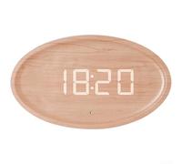 Vasiumic Horloge murale nordique LED ovale avec réglage automatique de la luminosité alimentée par USB Décoration d'intérieur contemporaine pour salon, chambre à coucher, bureau, cuisine, bureau