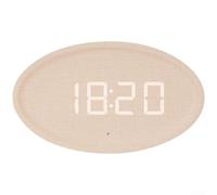 Vasiumic Horloge murale nordique LED ovale avec réglage automatique de la luminosité alimentée par USB Décoration d'intérieur contemporaine pour salon, chambre à coucher, bureau, cuisine, bureau