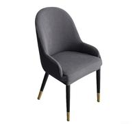 Vasiumic Housse de chaise de salle à manger semi-circulaire en velours extensible en polyester élasthanne pour maison, cuisine ou hôtel, banquet, housse élastique amovible (gris moyen)
