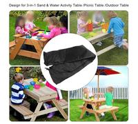 Vasiumic Housse de table de pique-nique imperméable pour enfants 210D Oxford Protection de meubles d'extérieur, clips coupe-vent et aérations en maille pour table d'activités 3 en 1 sable et eau