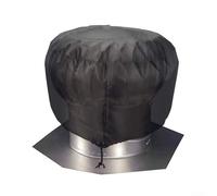 Vasiumic Housse de ventilation de toit robuste Oxford 420D imperméable pour évents turbo de 30,5 à 35,5 cm avec cordon élastique - Protection contre le vent - Noir (51 x 51 cm)