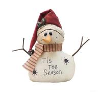 Vasiumic Jolie figurine de bonhomme de neige de Noël en tissu et coton PP pour décoration intérieure ou extérieure, couleur vive, décoration saisonnière pour salon, salle à manger, porche (B)