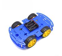 Vasiumic Kit d'assemblage de châssis de voiture robot encodeur pour Arduino, rapport de vitesse 48:1, moteur 3-10 V CC plate-forme acrylique, matériel électronique éducatif STEM (bleu)
