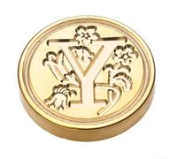 Vasiumic Kit de cachet de cire rétro pour invitations et albums de scrapbooking avec initiale unique et tête de tampon amovible (Y)