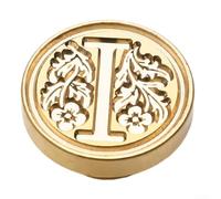 Vasiumic Kit de cachet de cire rétro pour invitations et scrapbooking avec initiale unique et tête de tampon amovible (I)