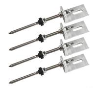 Vasiumic Kit de montage de panneau solaire en acier avec support d'angle en L, vis réglables de 200 mm/250 mm, joint EPDM, tôle ou toit ondulé, compatible (200 mm)