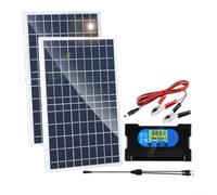 Vasiumic Kit de panneau solaire monocristallin 10 W avec contrôleur à double puce 12 V/24 V Systèmes de charge rapide Mobile EV pour camping et voyage en plein air (D-20A)