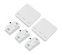 Vasiumic Kit de télécommande sans fil, RF 433 MHz 3 interrupteurs muraux avec 3 récepteurs, pas de câblage nécessaire, portée de 200 m pour éclairage de garage, intérieur et extérieur