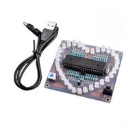 Vasiumic Kit d'éclairage LED en forme de cœur avec microcontrôleur STC, 7 effets de flux, modules d'affichage à monter soi-même pour décoration, ensemble d'éclairage 2 pièces