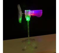 Vasiumic Le plus petit générateur vert et rouge modèle de dispositif d'enseignement rotatif expériences scientifiques ensemble de turbine à faible 360 ° consommation de vent bleu