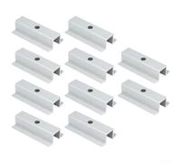 Vasiumic Lot de 10 panneaux de fixation de 50 mm en alliage d'aluminium résistant au rail de fixation sur le toit - Support argenté - Installation de 25 à l'énergie solaire (80 mm)