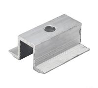 Vasiumic Lot de 10 panneaux de fixation de 50 mm en alliage d'aluminium résistant au rail de fixation sur le toit - Support argenté - Installation de 25 à l'énergie solaire (50 mm)