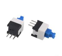 Vasiumic Lot de 100 interrupteurs à bouton-poussoir autobloquants - 7 x 7 mm - 3 broches - 6 broches - Pour réparation d'électronique et de circuits imprimés (3 broches)