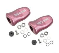 Vasiumic Lot de 2 boutons de moulinet de pêche ABS pour Daiwa SLPWorks Tatula Zillion Fuego Spinner, avec roulements, joints, vis, 32,9 x 20,5 mm (rose)