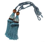 Vasiumic Lot de 2 embrasses de rideaux avec grand pompon en forme de boule - Décoration pour rideaux ou rideaux de porte, finition lisse et brillante - Doré, argenté, rouge, bleu, rose (bleu)