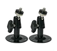 Vasiumic Lot de 2 supports de sécurité, support réglable en fer pour caméras de surveillance intérieures et extérieures, support de levage compact avec matériel inclus (noir)