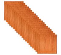 Vasiumic Lot de 20 autocollants muraux 3D en forme de carrelage en pierre - Panneaux en mousse souple avec texture réaliste - Autocollant - Revêtement mural décoratif pour cuisine (orange)