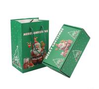 Vasiumic Lot de 20 boîtes cadeaux de Noël surprise pliantes avec confettis éclatés, enveloppe en papier rouge et vert pour espèces, cartes cadeaux et petits articles (vert)