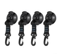 Vasiumic Lot de 4 crochets à ventouses avec verrou de poulie et clip pour auvent de voiture, camping et auvent, accessoires robustes avec forte capacité de charge et (ensemble de 4 pièces)