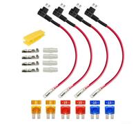Vasiumic Lot de 4 porte-fusibles Add-A 12 V-24 V avec faisceau de fils, ABS et construction, comprend des bornes de connexion, un extracteur de fusible, 2 × 5 A