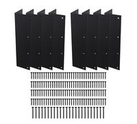 Vasiumic Lot de 4 supports d'angle pour lit de jardin surélevé de 27,9 cm de haut, 50,8 à 61 cm, connecteurs résistants avec vis, supports en L en acier robuste pour extérieur, noir, lot de 4 (8