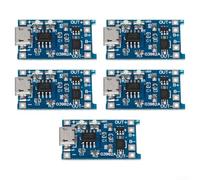 Vasiumic Lot de 5 modules USB 5 V 1 A pour batterie au lithium, contrôleur d'alimentation TP4056, mode de charge linéaire ± 0,5 % de précision, indicateurs d'état rouge/vert clair