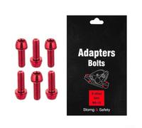Vasiumic Lot de 6 boulons adaptateurs M6 x 18 mm en acier inoxydable pour collier de frein à disque de vélo, rouge/vert/orange, pour étrier de frein à disque (rouge)