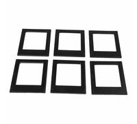 Vasiumic Lot de 6 cadres photo magnétiques carrés en acrylique pour affichage de film carré et de cartes photo, noir, vert, violet, rose transparent (noir)