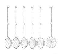 Vasiumic Lot de 6 cuillères à fente en acier inoxydable avec crochet pour séparer le jaune d'œuf et égoutter, ustensiles de cuisine en acier inoxydable 316 avec poignée confortable pour frire