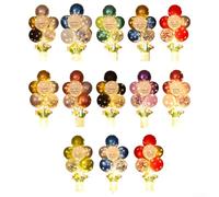 Vasiumic Lot de ballons en latex métallique avec support - Ballons à l'hélium imprimés « Happy Birthday » avec guirlande lumineuse LED pour fête d'anniversaire, anniversaire de mariage, mariage (doré)