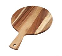 Vasiumic Planche à pizza ronde en bois d'acacia de 40,6 cm avec poignée, plateau de service pour crackers au fromage, pain, viande, planche à découper réversible en bois naturel
